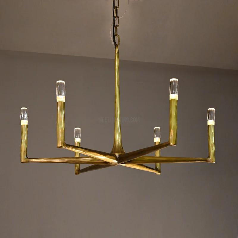 Ronde Smeedijzeren Kroonluchter 36-72 inch Messing Brons Tin Eetkamer Woonkamer Sfeerlicht Hanglamp Nostalgisch | Sansoti