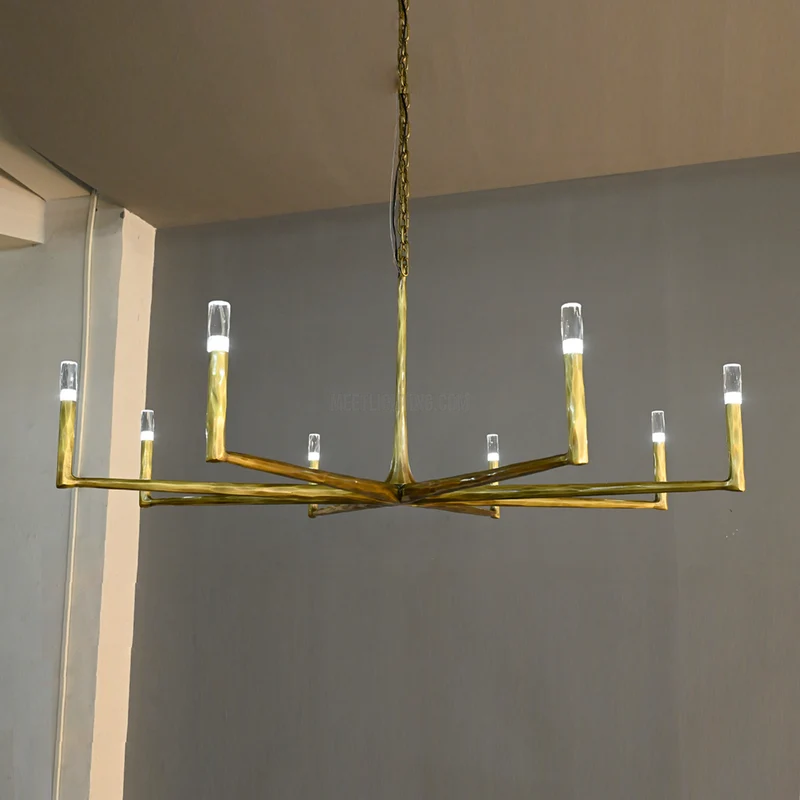 Ronde Smeedijzeren Kroonluchter 36-72 inch Messing Brons Tin Eetkamer Woonkamer Sfeerlicht Hanglamp Nostalgisch | Sansoti