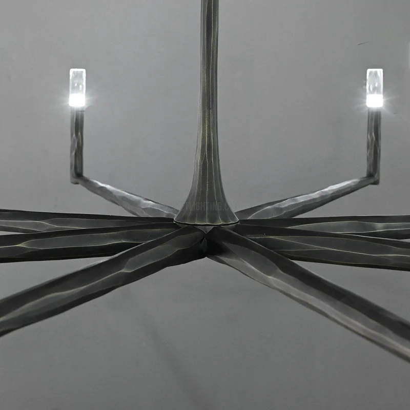 Ronde Smeedijzeren Kroonluchter 36-72 inch Messing Brons Tin Eetkamer Woonkamer Sfeerlicht Hanglamp Nostalgisch | Sansoti