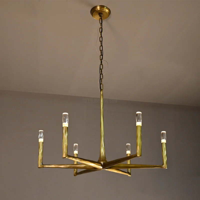 Ronde Smeedijzeren Kroonluchter 36-72 inch Messing Brons Tin Eetkamer Woonkamer Sfeerlicht Hanglamp Nostalgisch | Sansoti