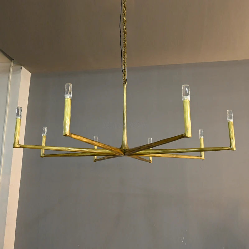 Ronde Smeedijzeren Kroonluchter 36-72 inch Messing Brons Tin Eetkamer Woonkamer Sfeerlicht Hanglamp Nostalgisch | Sansoti