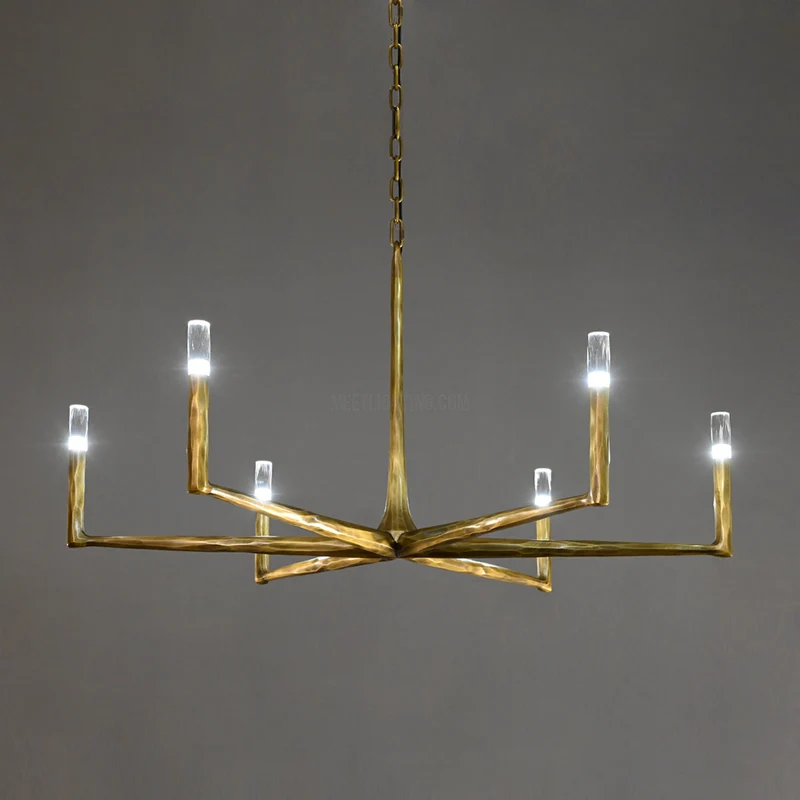 Ronde Smeedijzeren Kroonluchter 36-72 inch Messing Brons Tin Eetkamer Woonkamer Sfeerlicht Hanglamp Nostalgisch | Sansoti
