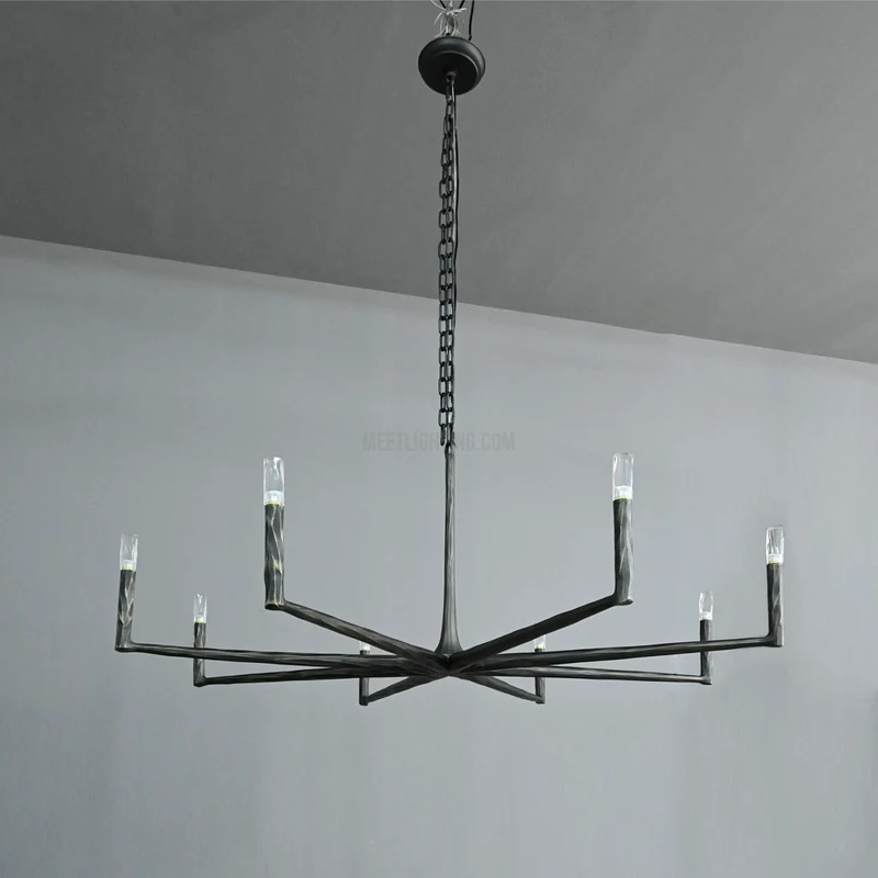 Ronde Smeedijzeren Kroonluchter 36-72 inch Messing Brons Tin Eetkamer Woonkamer Sfeerlicht Hanglamp Nostalgisch | Sansoti