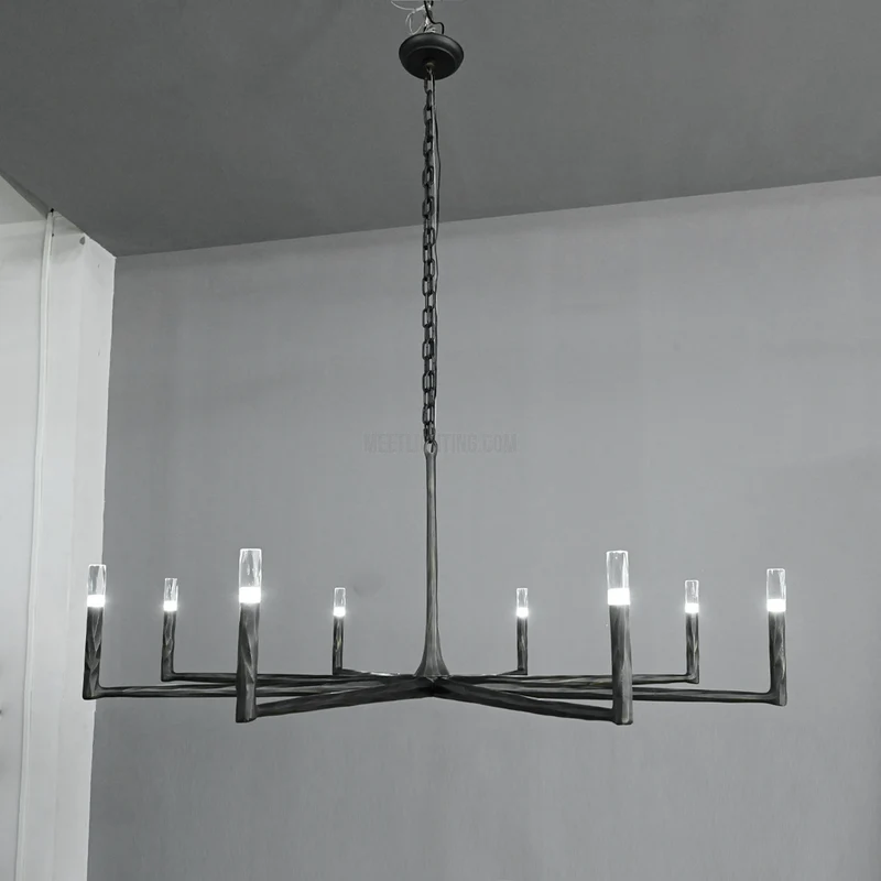 Ronde Smeedijzeren Kroonluchter 36-72 inch Messing Brons Tin Eetkamer Woonkamer Sfeerlicht Hanglamp Nostalgisch | Sansoti