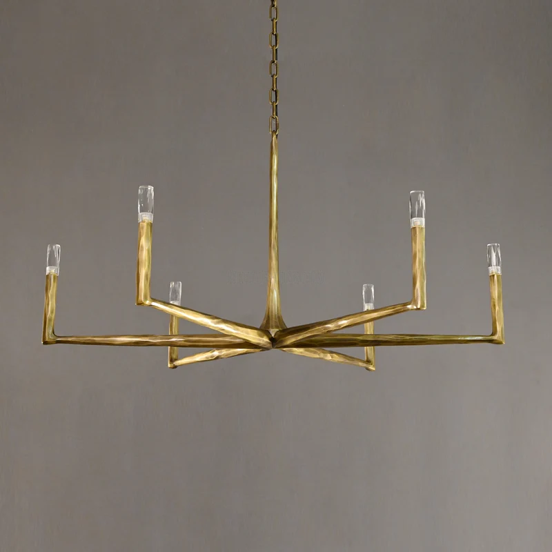Ronde Smeedijzeren Kroonluchter 36-72 inch Messing Brons Tin Eetkamer Woonkamer Sfeerlicht Hanglamp Nostalgisch | Sansoti