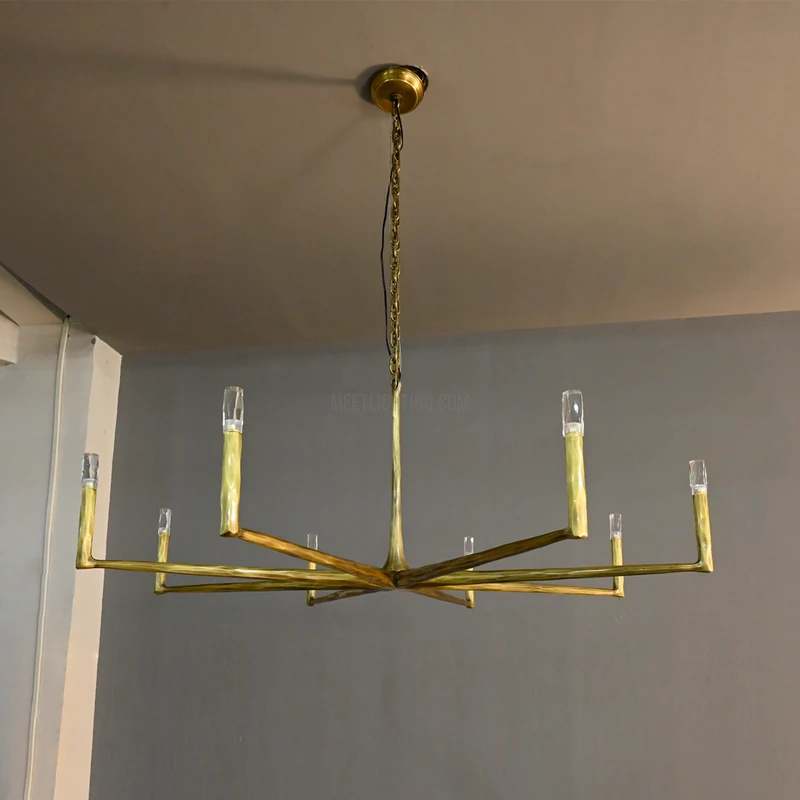 Ronde Smeedijzeren Kroonluchter 36-72 inch Messing Brons Tin Eetkamer Woonkamer Sfeerlicht Hanglamp Nostalgisch | Sansoti