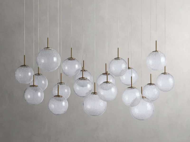 Moderne Lineaire Kroonluchter met Glazen Bollen LED-verlichting voor Eetkamer Woonkamer Eettafel Hangverlichting | Sansoti