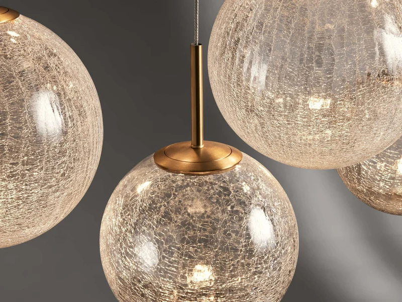Moderne Lineaire Kroonluchter met Glazen Bollen LED-verlichting voor Eetkamer Woonkamer Eettafel Hangverlichting | Sansoti