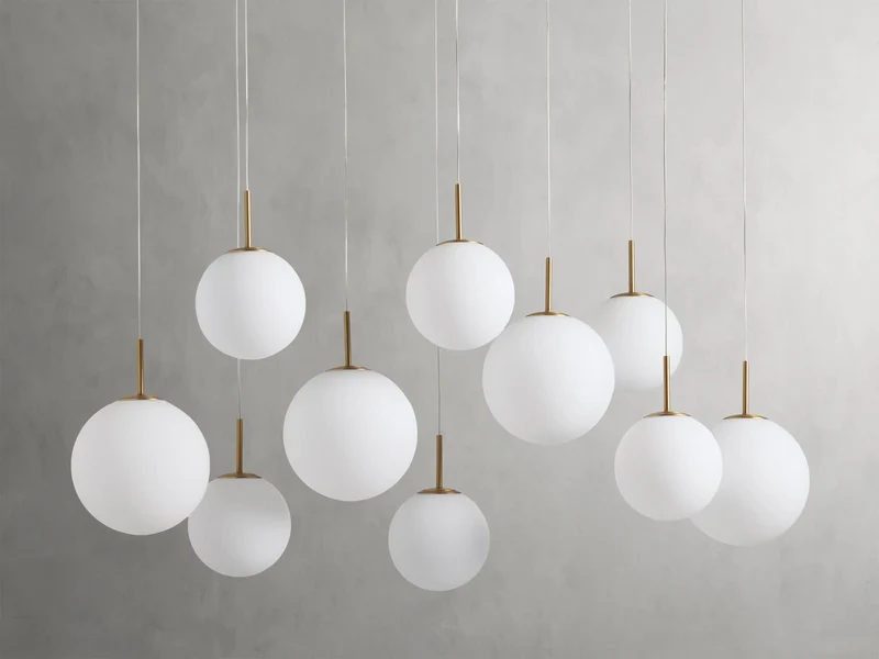 Moderne Lineaire Kroonluchter met Glazen Bollen LED-verlichting voor Eetkamer Woonkamer Eettafel Hangverlichting | Sansoti