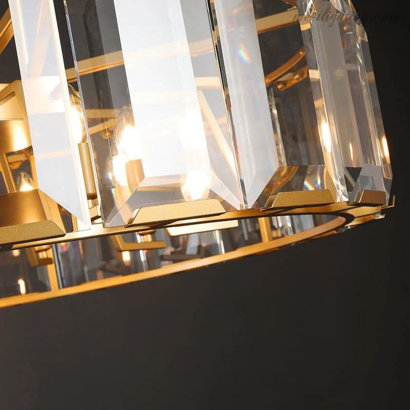 Kristallen Kroonluchter Rond 48cm 4-Lichts Glazen Prisma Hangverlichting voor Eetkamer Woonkamer Entree | Sansoti