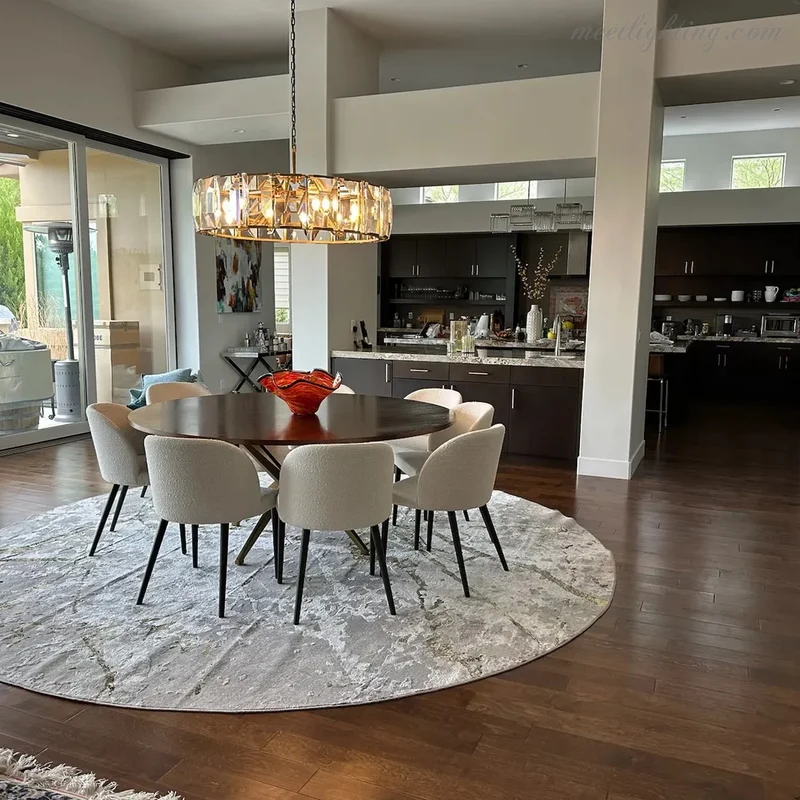 Kristallen Kroonluchter Rond 48cm 4-Lichts Glazen Prisma Hangverlichting voor Eetkamer Woonkamer Entree | Sansoti