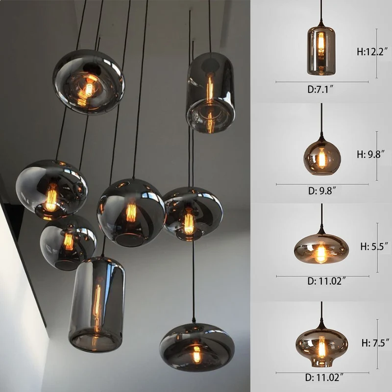 Spiraalvormige Hanglamp met Glazen Bollen voor Trappenhuis Hoge Ruimtes Dimbaar E14 Modern Design Woonkamer | Sansoti