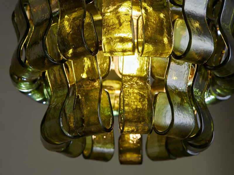Hanglamp Glas met Gestructureerd Patroon Messing of Zwart E26 Dimbaar voor Woonkamer Eetkamer Slaapkamer | Sansoti
