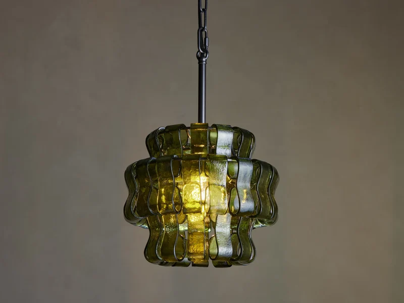 Hanglamp Glas met Gestructureerd Patroon Messing of Zwart E26 Dimbaar voor Woonkamer Eetkamer Slaapkamer | Sansoti