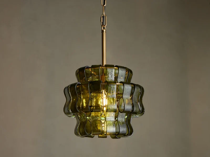 Hanglamp Glas met Gestructureerd Patroon Messing of Zwart E26 Dimbaar voor Woonkamer Eetkamer Slaapkamer | Sansoti