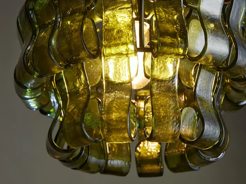 Hanglamp Glas met Gestructureerd Patroon Messing of Zwart E26 Dimbaar voor Woonkamer Eetkamer Slaapkamer | Sansoti
