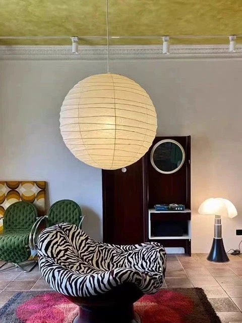 Bolvormige Hanglamp Rijstpapier 30-60cm Metaal Frame Scandinavisch Design Eetkamer Slaapkamer Woonkamer | Sansoti
