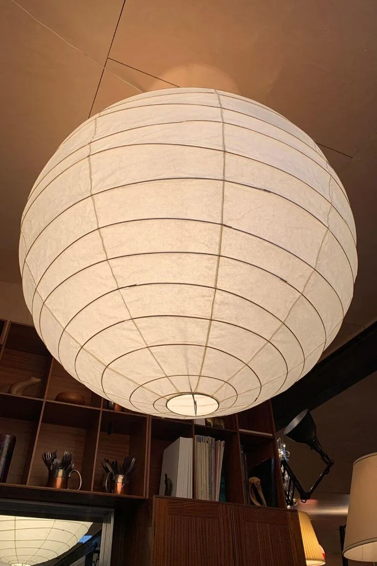Bolvormige Hanglamp Rijstpapier 30-60cm Metaal Frame Scandinavisch Design Eetkamer Slaapkamer Woonkamer | Sansoti
