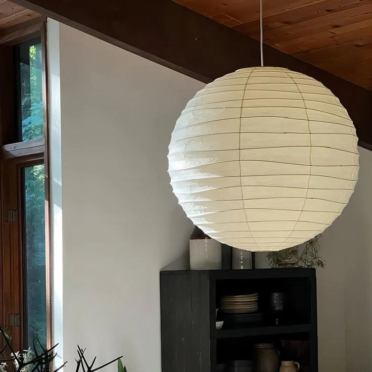 Bolvormige Hanglamp Rijstpapier 30-60cm Metaal Frame Scandinavisch Design Eetkamer Slaapkamer Woonkamer | Sansoti