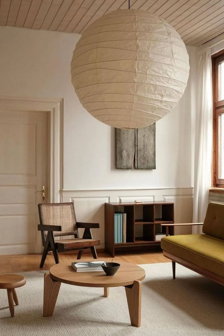 Bolvormige Hanglamp Rijstpapier 30-60cm Metaal Frame Scandinavisch Design Eetkamer Slaapkamer Woonkamer | Sansoti
