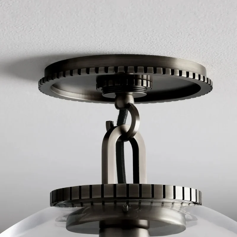 Plafondlamp Bol Glas Staal Moderne Armatuur Woonkamer Slaapkamer Eetkamer Pendel Sfeervolle Plafondverlichting | Sansoti