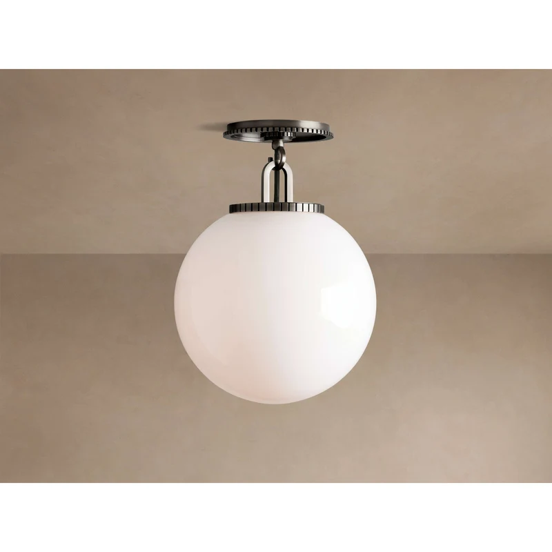Plafondlamp Bol Glas Staal Moderne Armatuur Woonkamer Slaapkamer Eetkamer Pendel Sfeervolle Plafondverlichting | Sansoti