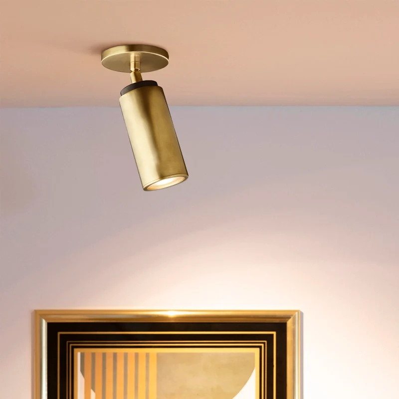 Plafondlamp Messing Klassiek 23cm Hoog Flushmount Verlichting voor Hal Slaapkamer Badkamer Keuken Woonkamer | Sansoti