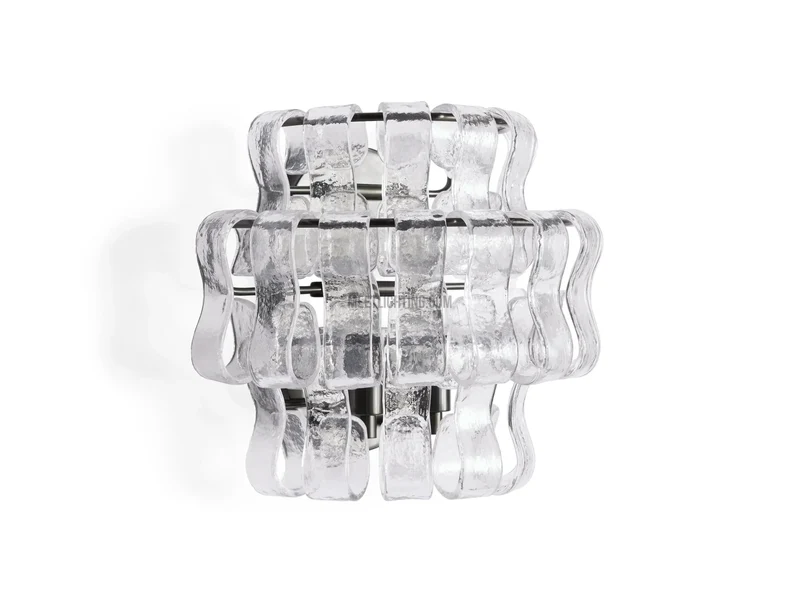 Wandlamp met Gebogen Getextureerd Glas en Messing Afwerking voor Sfeervol Licht in Woonkamer en Slaapkamer | Sansoti