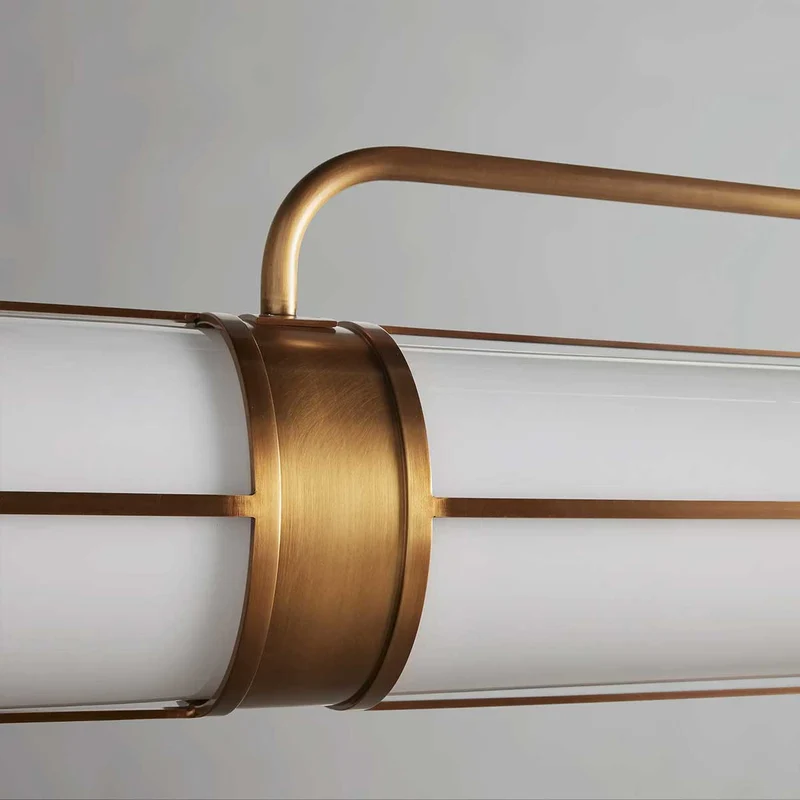 Lineaire Hanglamp Melkglas 54-72cm Messing Brons Eettafel Keukeneiland Verstelbaar Industrieel Design | Sansoti