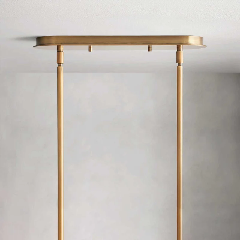 Lineaire Hanglamp Melkglas 54-72cm Messing Brons Eettafel Keukeneiland Verstelbaar Industrieel Design | Sansoti