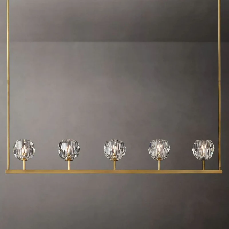 Kristallen Kroonluchter met Messing Frame en LED Verlichting voor Eetkamer Woonkamer Entree Plafondlamp | Sansoti