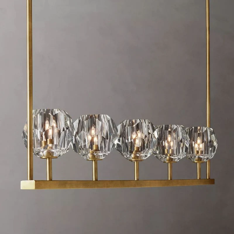 Kristallen Kroonluchter met Messing Frame en LED Verlichting voor Eetkamer Woonkamer Entree Plafondlamp | Sansoti