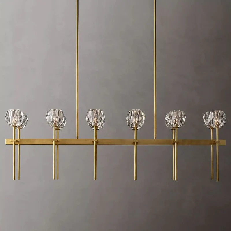 Kristallen Kroonluchter met Messing Frame en LED Verlichting voor Eetkamer Woonkamer Entree Plafondlamp | Sansoti