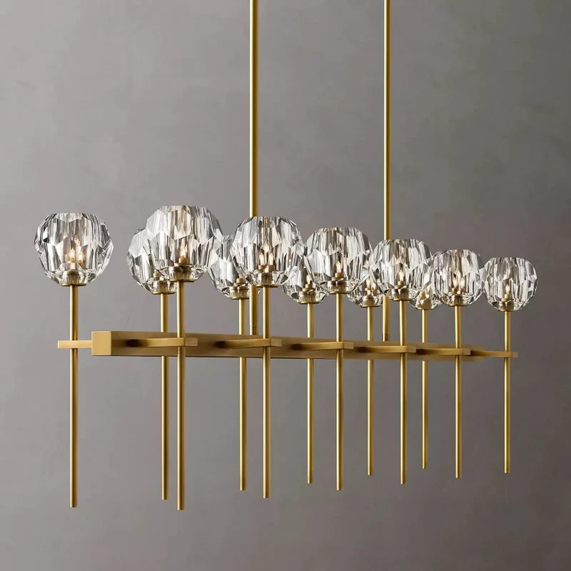 Kristallen Kroonluchter met Messing Frame en LED Verlichting voor Eetkamer Woonkamer Entree Plafondlamp | Sansoti