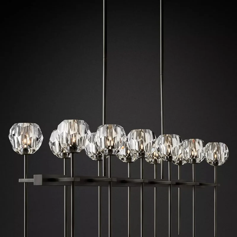 Kristallen Kroonluchter met Messing Frame en LED Verlichting voor Eetkamer Woonkamer Entree Plafondlamp | Sansoti