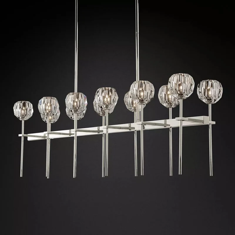 Kristallen Kroonluchter met Messing Frame en LED Verlichting voor Eetkamer Woonkamer Entree Plafondlamp | Sansoti