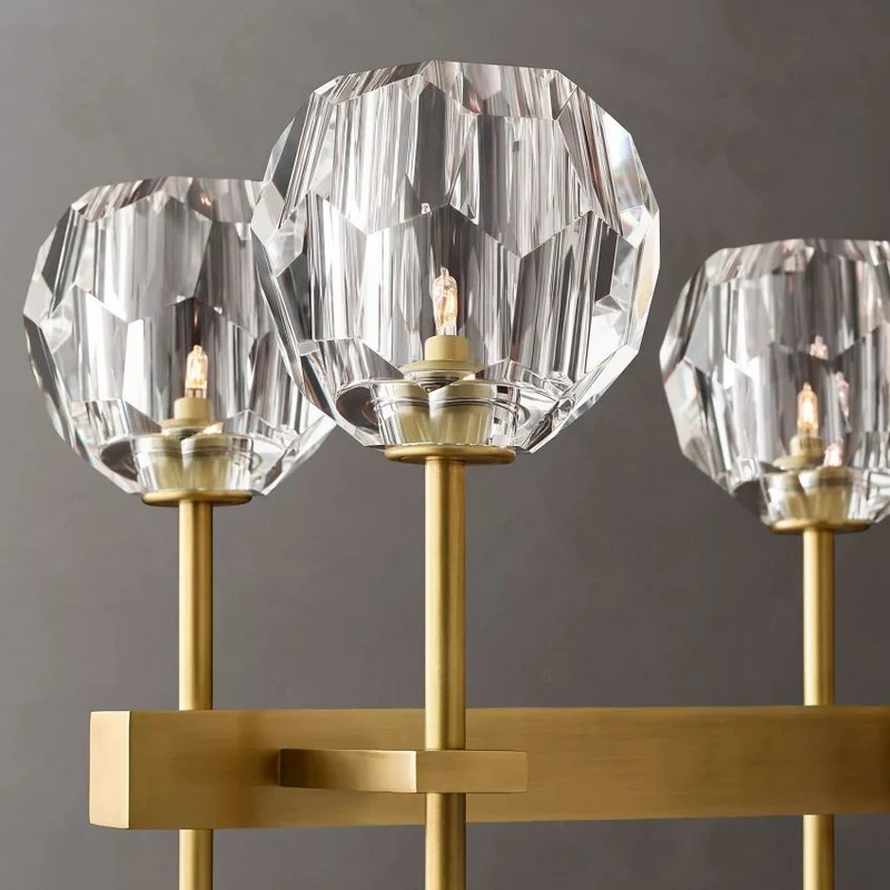Kristallen Kroonluchter met Messing Frame en LED Verlichting voor Eetkamer Woonkamer Entree Plafondlamp | Sansoti