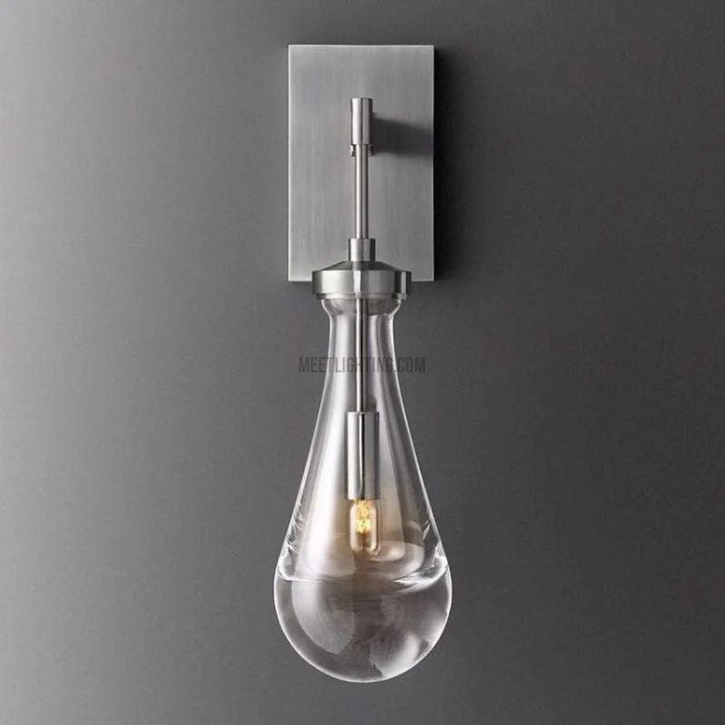 Wandlamp Glazen Druppel Messing Frame Handgeblazen Glas Entree Slaapkamer Eetkamer Verlichtingsarmatuur | Sansoti