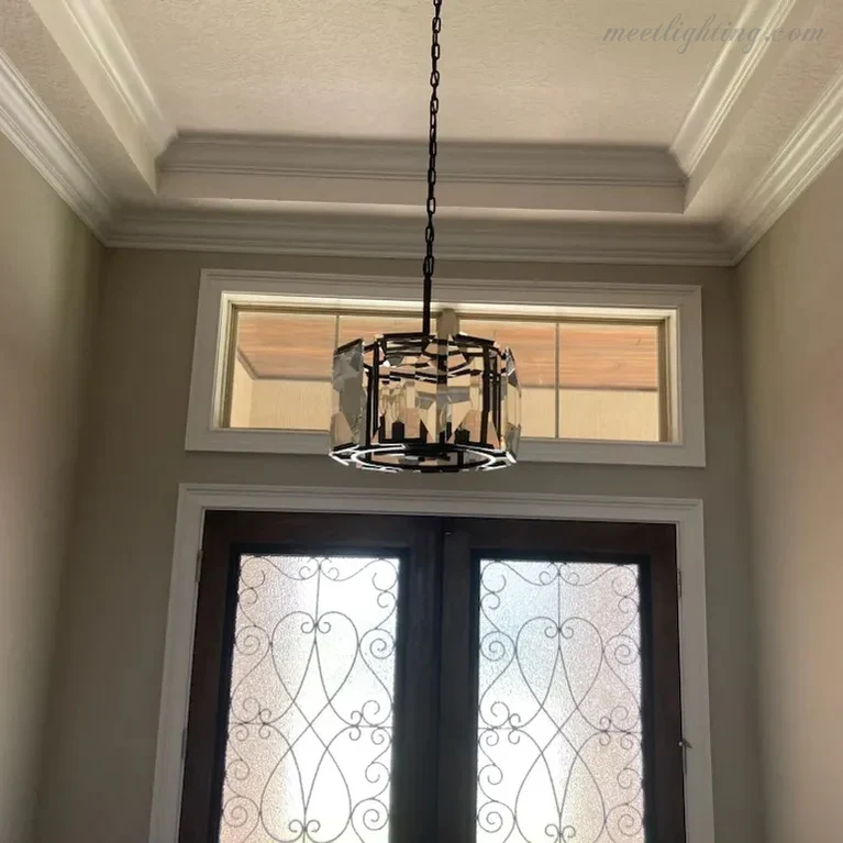 Ronde Kroonluchter met Kristallen Prisma's 78cm Eetkamer Woonkamer Hal Luxe Verlichting 7 Lichtpunten | Sansoti