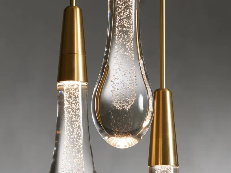 Lineaire Kroonluchter LED Dimbaar Verstelbaar Glas Hanglamp 6 Maten Messing Brons Nikkel Eetkamer Woonkamer | Sansoti