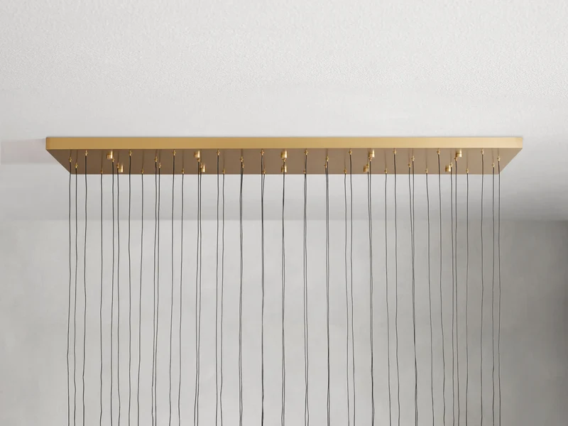 Lineaire Kroonluchter LED Dimbaar Verstelbaar Glas Hanglamp 6 Maten Messing Brons Nikkel Eetkamer Woonkamer | Sansoti