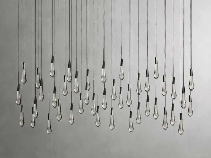 Lineaire Kroonluchter LED Dimbaar Verstelbaar Glas Hanglamp 6 Maten Messing Brons Nikkel Eetkamer Woonkamer | Sansoti