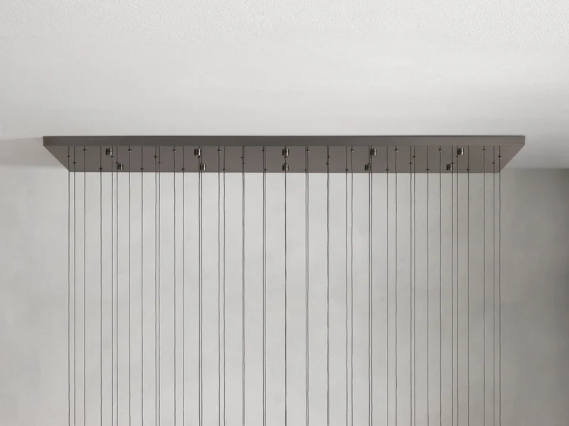 Lineaire Kroonluchter LED Dimbaar Verstelbaar Glas Hanglamp 6 Maten Messing Brons Nikkel Eetkamer Woonkamer | Sansoti