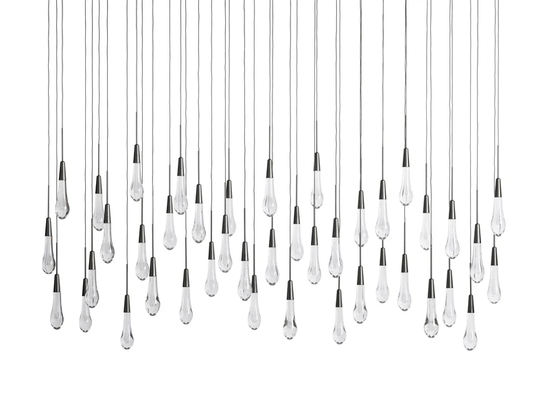 Lineaire Kroonluchter LED Dimbaar Verstelbaar Glas Hanglamp 6 Maten Messing Brons Nikkel Eetkamer Woonkamer | Sansoti