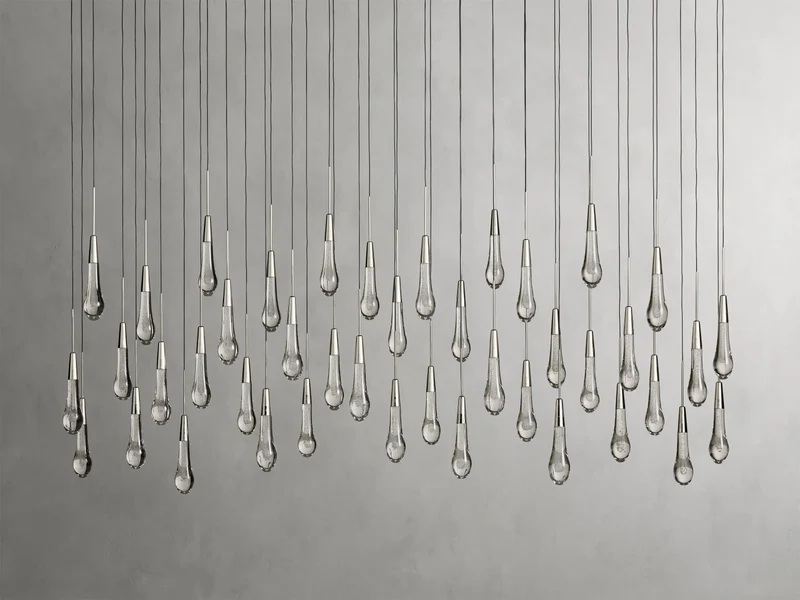 Lineaire Kroonluchter LED Dimbaar Verstelbaar Glas Hanglamp 6 Maten Messing Brons Nikkel Eetkamer Woonkamer | Sansoti