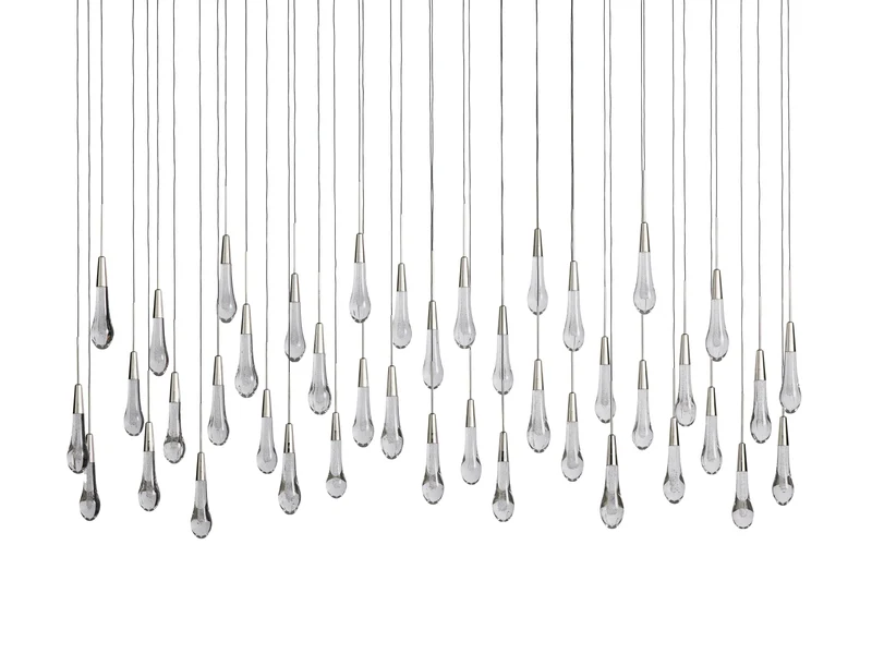 Lineaire Kroonluchter LED Dimbaar Verstelbaar Glas Hanglamp 6 Maten Messing Brons Nikkel Eetkamer Woonkamer | Sansoti