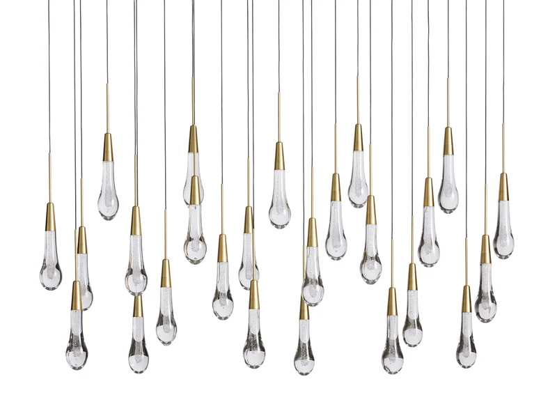 Lineaire Kroonluchter LED Dimbaar Verstelbaar Glas Hanglamp 6 Maten Messing Brons Nikkel Eetkamer Woonkamer | Sansoti