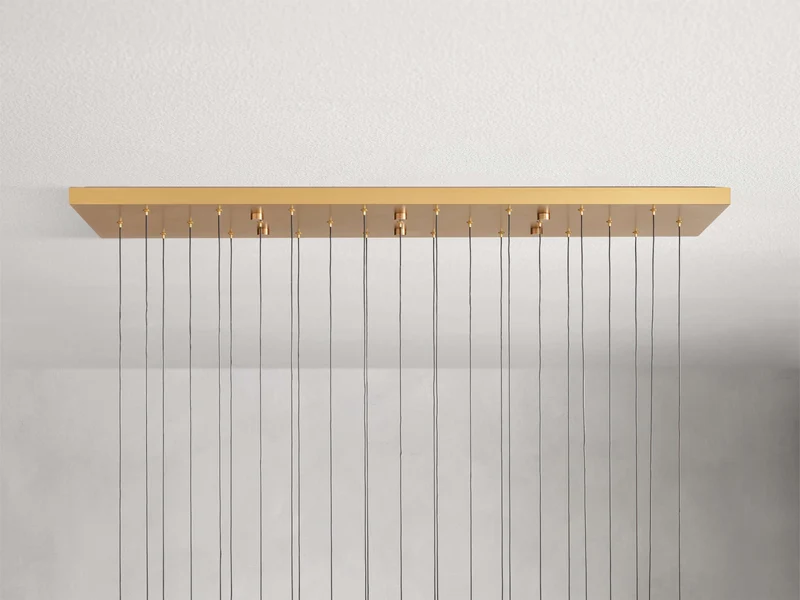 Lineaire Kroonluchter LED Dimbaar Verstelbaar Glas Hanglamp 6 Maten Messing Brons Nikkel Eetkamer Woonkamer | Sansoti