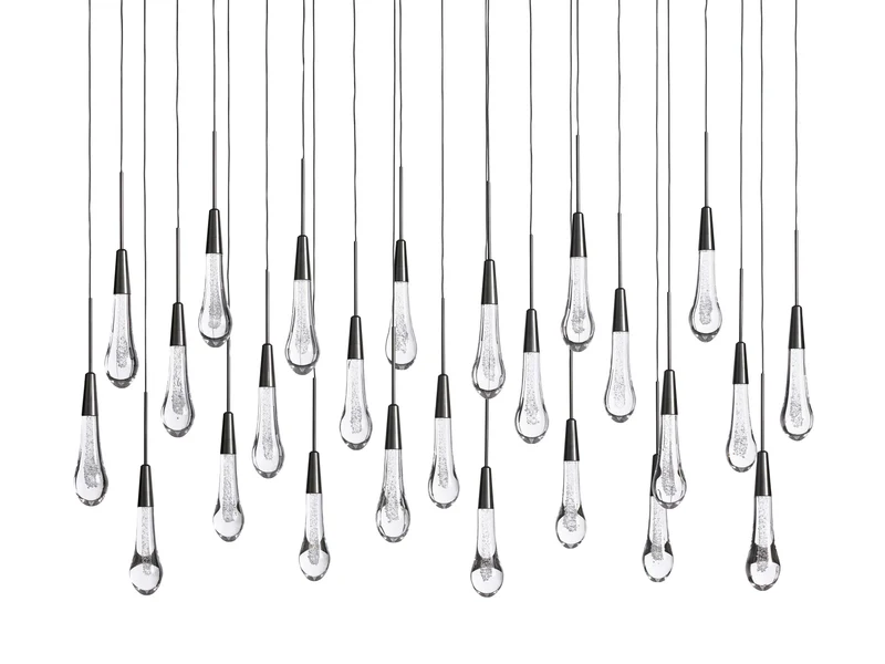 Lineaire Kroonluchter LED Dimbaar Verstelbaar Glas Hanglamp 6 Maten Messing Brons Nikkel Eetkamer Woonkamer | Sansoti