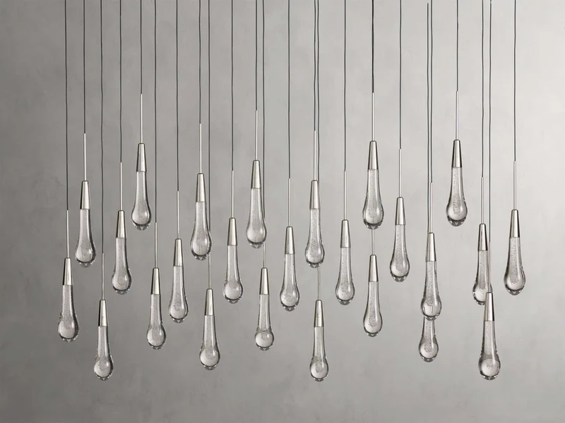 Lineaire Kroonluchter LED Dimbaar Verstelbaar Glas Hanglamp 6 Maten Messing Brons Nikkel Eetkamer Woonkamer | Sansoti